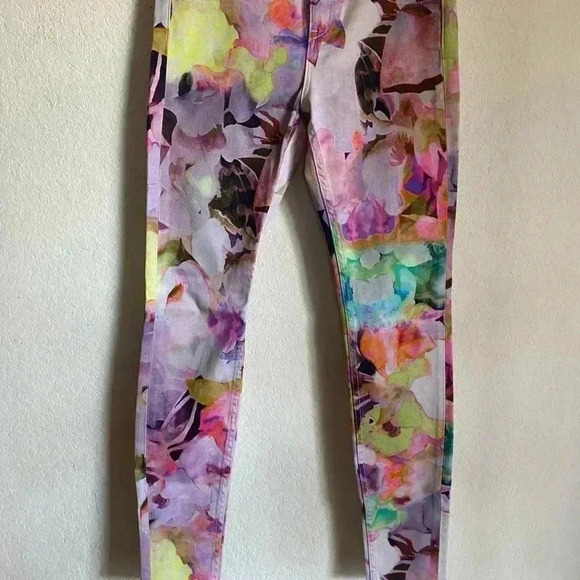 Ted Baker Electric Daydream Floral Multicolor Y2K Retro Skinny Stretch Jeans 25 - Picture 6 of 12